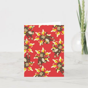 Carte Banana Flower Monkey Notecards