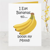 Carte Banana Fruit Boost My Mood Funny (Fleur jaune)