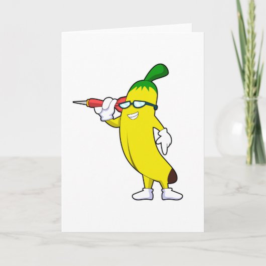 Carte Banane aux fléchettes avec fléchette (Devant)