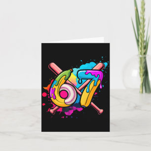 Carte Banane de baseball drôle 67 crème glacée qui coule