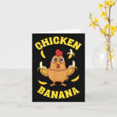 Carte Banane de poulet amusant (Fleur jaune)