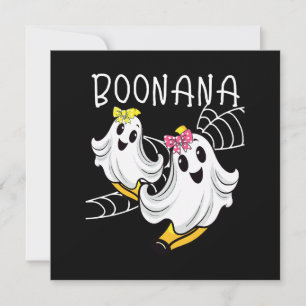 Carte Banane fantôme mignon Boonana Halloween