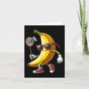 Carte Bananes Lunettes Jouant Au Badminton Fruit Drôle S