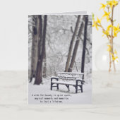 Carte Banc D'Anniversaire En Bois D'Hiver (Fleur jaune)