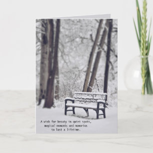 Carte Banc D'Anniversaire En Bois D'Hiver