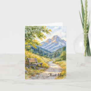 Carte Banc De Merci Sympathique Avec Montagnes