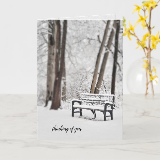 Carte banc d'hiver (Fleur jaune)