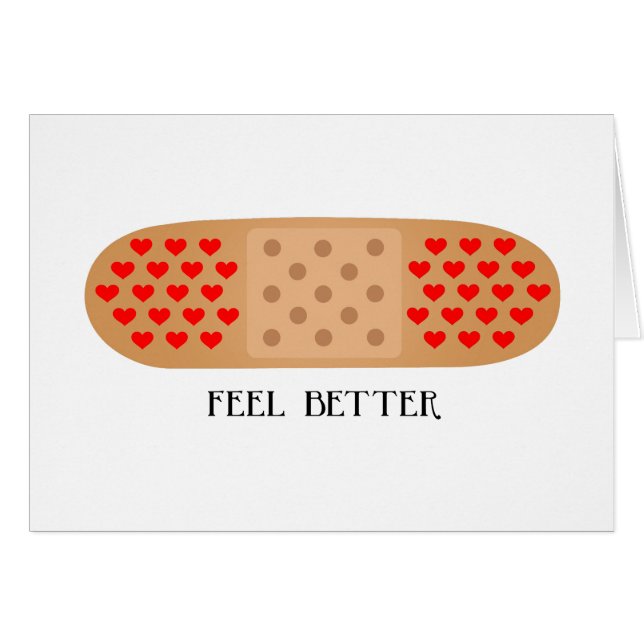 Carte bandaid de personnaliser de meilleur coeur (Devant horizontal)