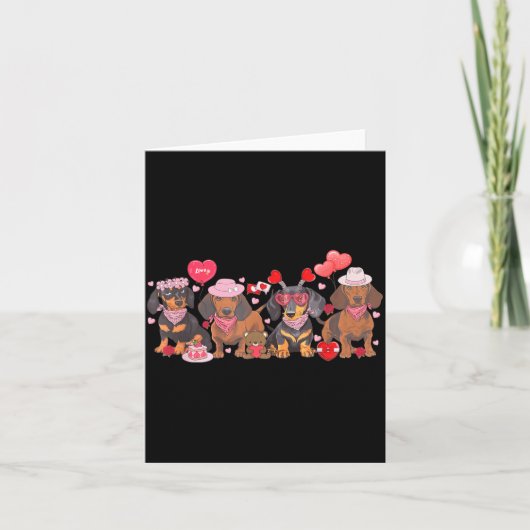 Carte Bandana de la Saint-Valentin pour chienne Dachshun (Devant)