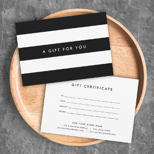 Carte Bande blanche & Bon cadeau de couleur personnalisé