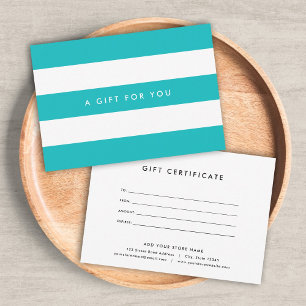 Carte Bande blanche & Certificat-cadeau de couleur perso
