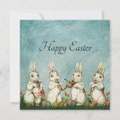 Carte Bande Bunny de Pâques Personnaliser le texte (Devant)