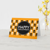 Carte bande centre halloween heureux (Fleur jaune)