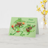 Carte Bande de grenouilles Happy Retirement (Fleur jaune)