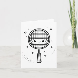 Carte Bande dessinée Badminton Racket