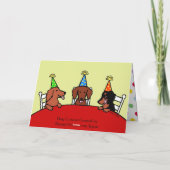 Carte Bande dessinée d'anniversaire de teckel (Dos)