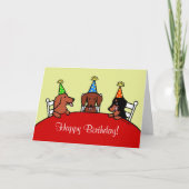 Carte Bande dessinée d'anniversaire de teckel (Devant)