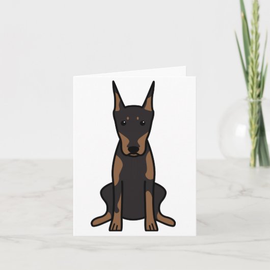 Carte Bande dessinée de chien de Pinscher de dobermann (Devant)
