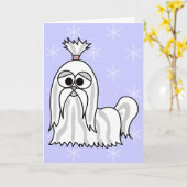 Carte Bande dessinée de Shih Tzu (Fleur jaune)