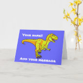 Carte Bande dessinée de T-Rex (Fleur jaune)
