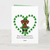 Carte Bande dessinée de teckel de jour de St Patrick (Dos)