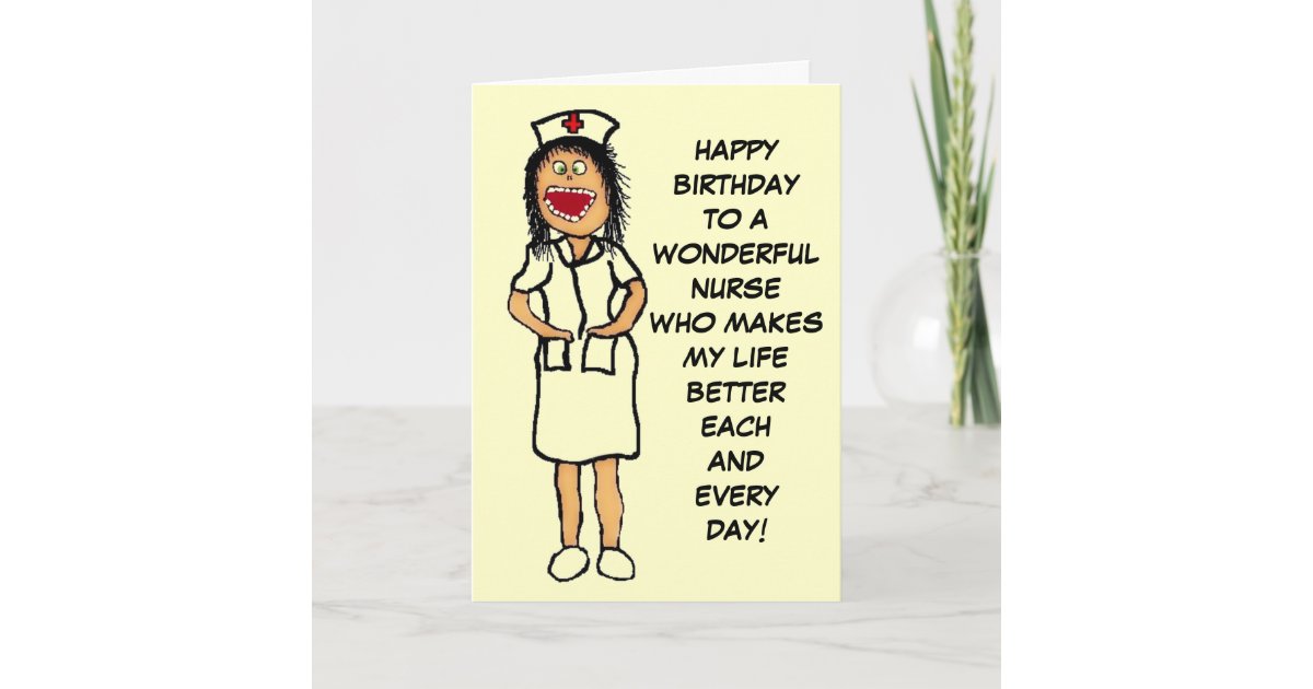 Carte Bande Dessinee D Infirmiere De Joyeux Anniversaire Zazzle Be