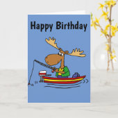 Carte Bande dessinée drôle de pêche d'orignaux (Fleur jaune)