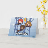 Carte Bande dessinée Harry, Ron, et vol de Hermione en (Fleur jaune)