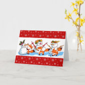 Carte Bande dessinée mignonne d'hiver chaud (Fleur jaune)