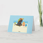 Carte Bande dessinée noire de chapeau de paille de chiot (Dos)