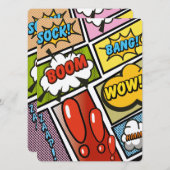 Carte Bande dessinée polices de dessins animés! (Devant / Derrière)