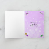 Carte Bande dessinée pourpre heureuse de licorne de (Intérieur)