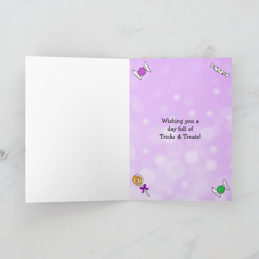 Carte Bande dessinée pourpre heureuse de licorne de (Intérieur)