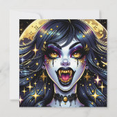 Carte Bande dessinée Style Vampire Halloween Party (Dos)