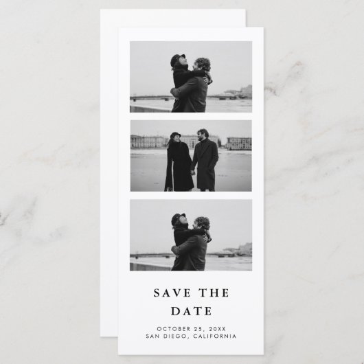 Carte Bande photo avec code QR Mariage Enregistrer la da (Devant / Derrière)