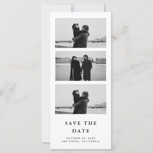Carte Bande photo avec code QR Mariage Enregistrer la da (Devant)