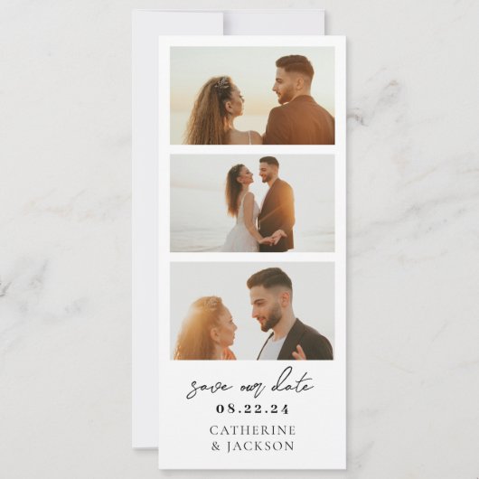 Carte Bande photo moderne Qr Code Mariage Enregistrer la (Devant)