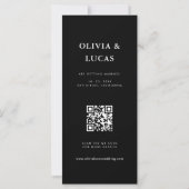 Carte Bande Photo QR Code Noir Mariage Enregistrer La Da (Dos)