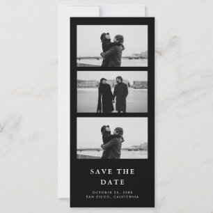 Carte Bande Photo QR Code Noir Mariage Enregistrer La Da