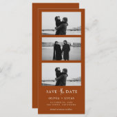 Carte Bande Photo Terracotta Code QR Enregistrer La Date (Devant / Derrière)