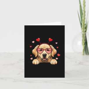 Carte Bandeau cœur Golden Retriever Saint-Valentin Femme