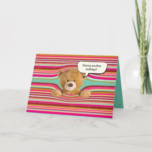 Carte Bandes d'anniversaire de l'ours en peluche (Devant)