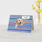 Carte bandes d'anniversaire golden retriever (Fleur jaune)