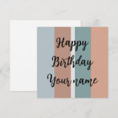 Carte Bandes de couleurs coupées (Devant / Derrière)