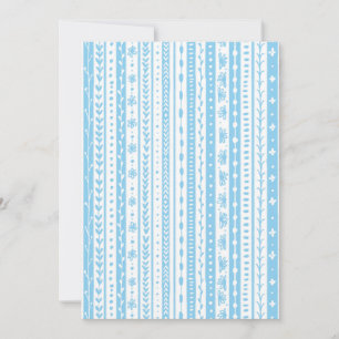 Carte Bandes de griffes florales en bleu et blanc bébé