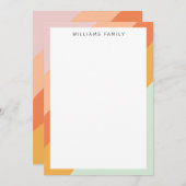 Carte Bandes Diagonales colorées Retro Sweet Candy Paste (Devant / Derrière)