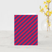 Carte Bandes en rouge et bleu (Fleur jaune)