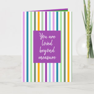 Carte Bandes heureuses multicolores fête des mères plié