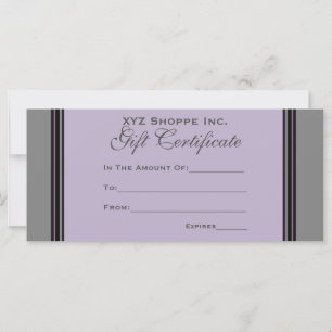 Carte Bandes noires grises de certificat cadeau