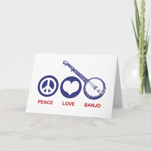 Carte Banjo d'amour de paix (Devant)